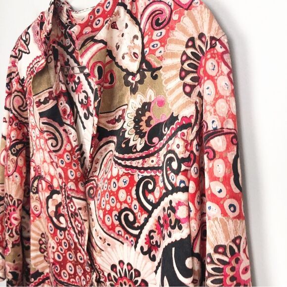 ZARA | Paisley Wide Sleeve Multicolor Tunic Length Top Women’s Size Small - Picture 6 of 11